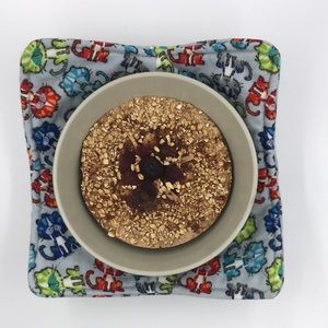 Blue Tabby Cats Flannel Fabric Bowl Cozy